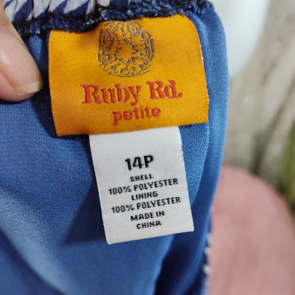 Ruby Rd. Navy Blue Coral Print Maxi Skirt NWOT - Picture 3 of 8